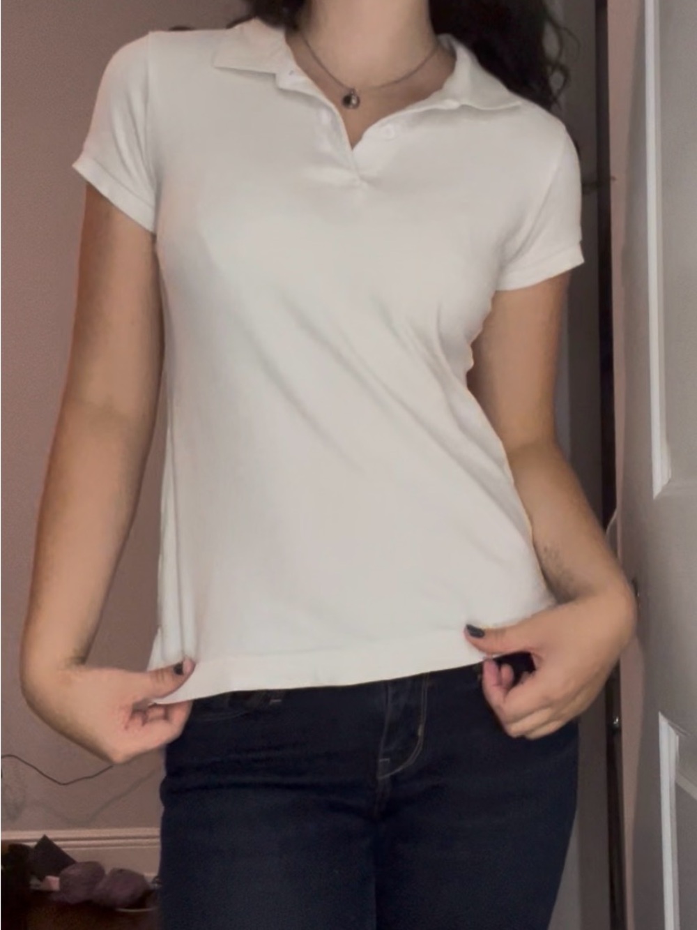 Lee White Short-Sleeve Polo Top